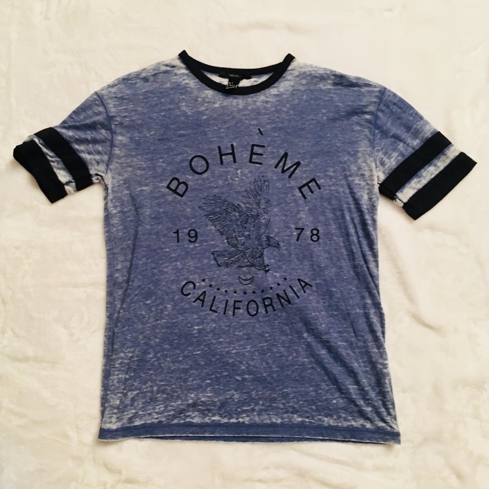 Forever 21 acid wash, blue, casual, Cali t-shirt